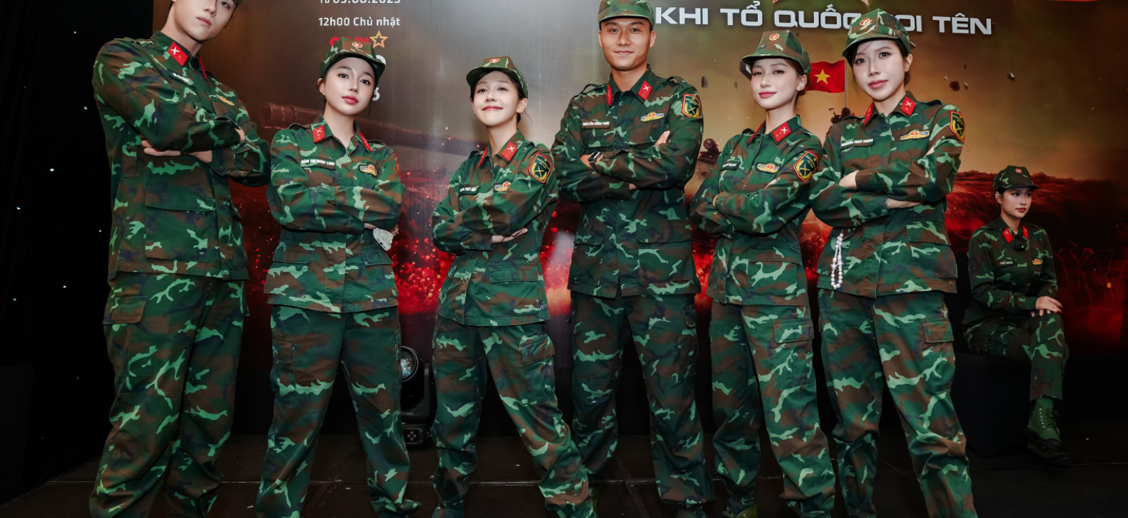 Diễn viên Nguyễn Xuân Phúc tại sự kiện ra mắt chương trình Sao nhập ngũ 2025 - Khi Tổ Quốc Gọi Tên. 