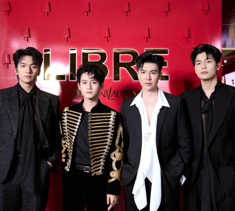 Steven Nguyễn, Đỗ Nhật Hoàng, Đình Khang và Yên Đan tại sự kiện ra mắt sản phẩm mới của YSL